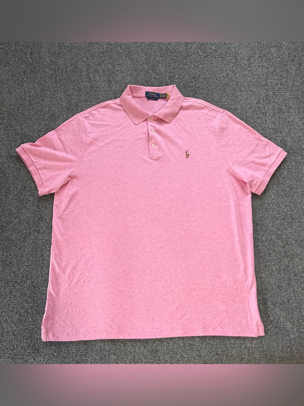 Polo Ralph Lauren Mens XL Pink Polo Shirt Classic Fit Flesh Pony Logo